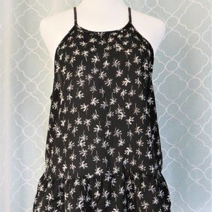 Black and White Camisole Top with Palm Tree Motif by Lily White